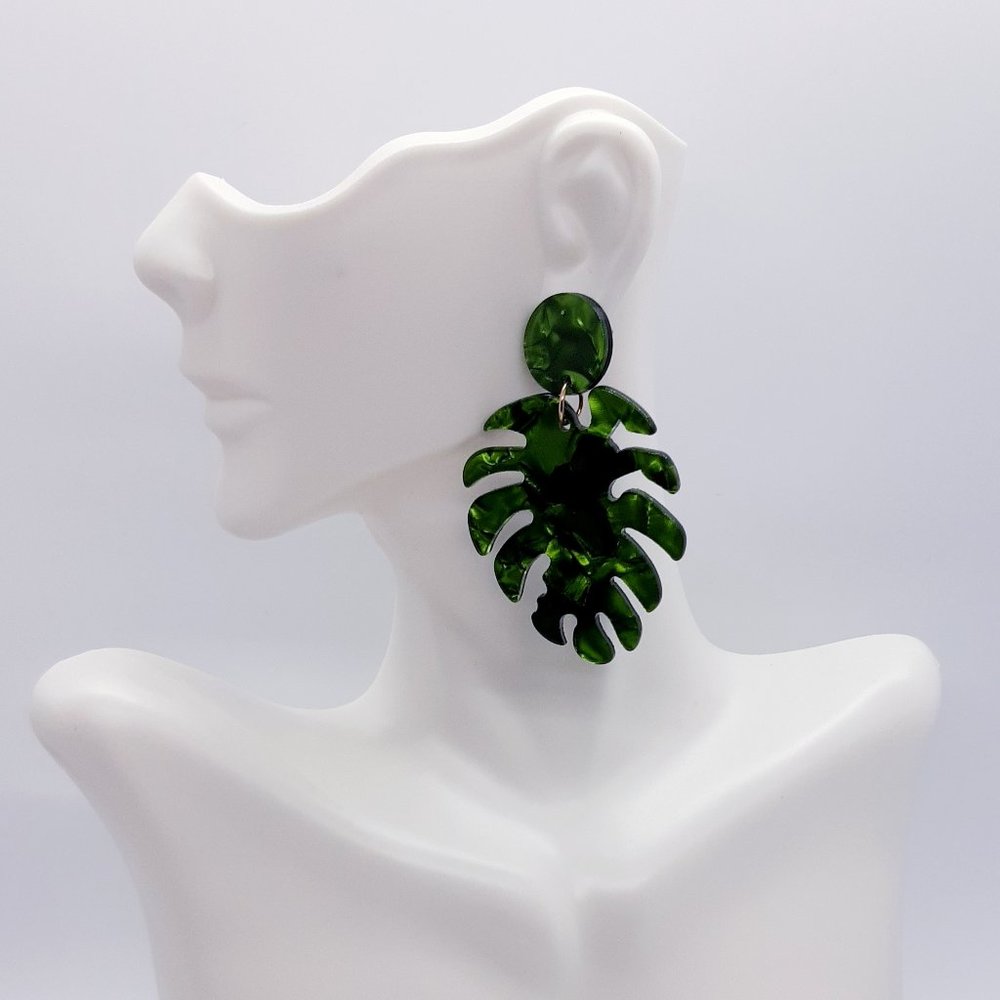 Monstera Leaf Earrings